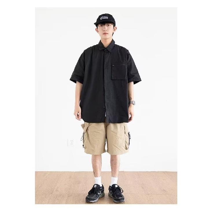 Retro košile Pánský letní outfit Hong Kongský styl Studentský volný a niche design Zábavný nový pánský top pro venkovní nošení 2024