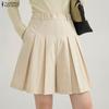 ZANZEA Women Casual Elastic Waist Solid Color Loose Shorts