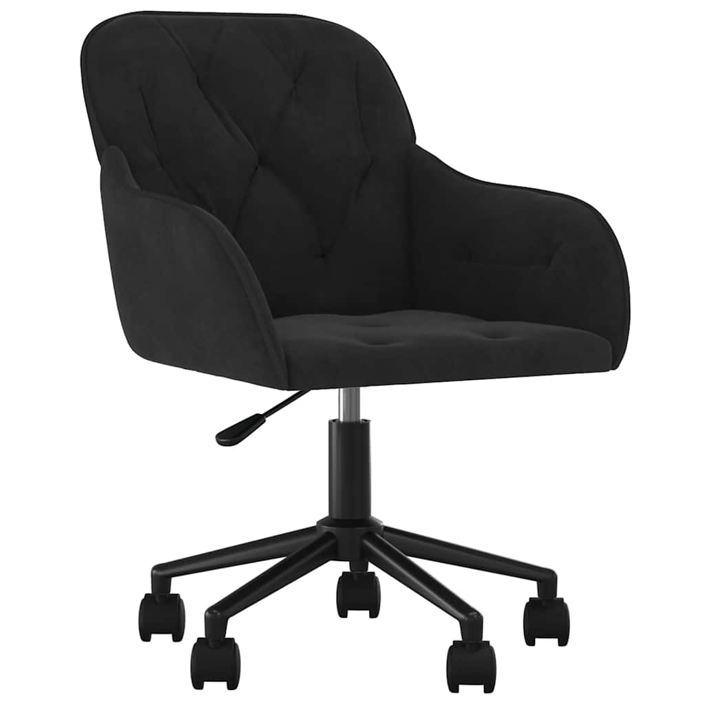 Office Chair Swivel Black Velvet