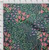 oneOone Cotton Flex Dark Teal Green Fabric Leaves & Floral Quilting Supplies Print Sewing Fabric By The Yard 40 Inch