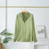 Women's Mulberry Silk White Satin Shirt - Long-Sleeved, Loose Fit, Elegant Commute Top