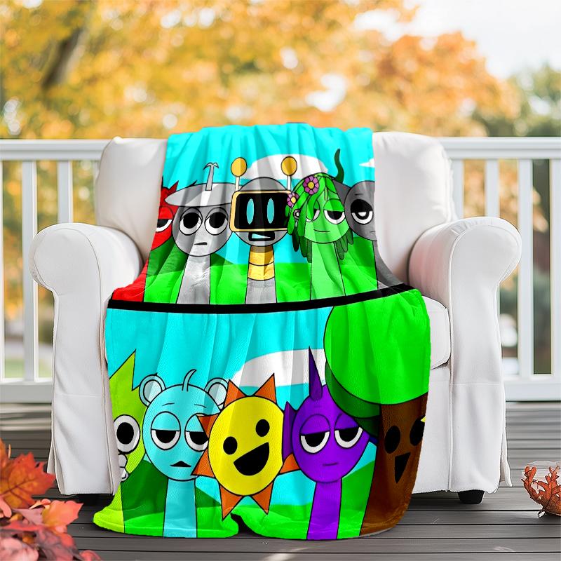 Incredibox Sprunki printed throw blanket—soft,warm;versatile blanket for all seasons—perfect as &air-conditioning throw,nap blanket