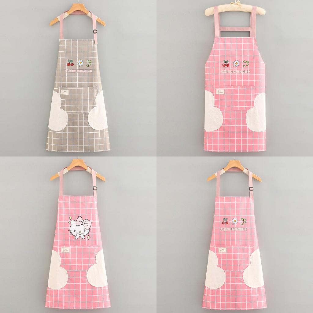 Apron Home Kitchen Waterproof Oil Resistant No Wash Sleeveless Pockets Large