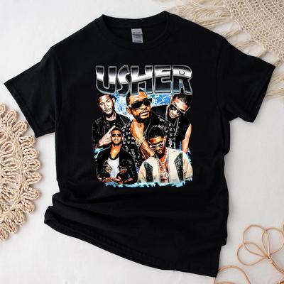 Camiseta Usher Vintage Anos 90, Camiseta Gráfica Usher Retrô Unissex