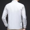 Frühling und Herbst Neue Herren Einfarbig Dunkle Knopfleiste Langarmhemd Business Casual Dünnes Hemd Stretchhemd