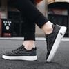 Men's shoes new casual leather shoes sports leather small white shoes skateboard shoes wear-resistant anti-slip low top black