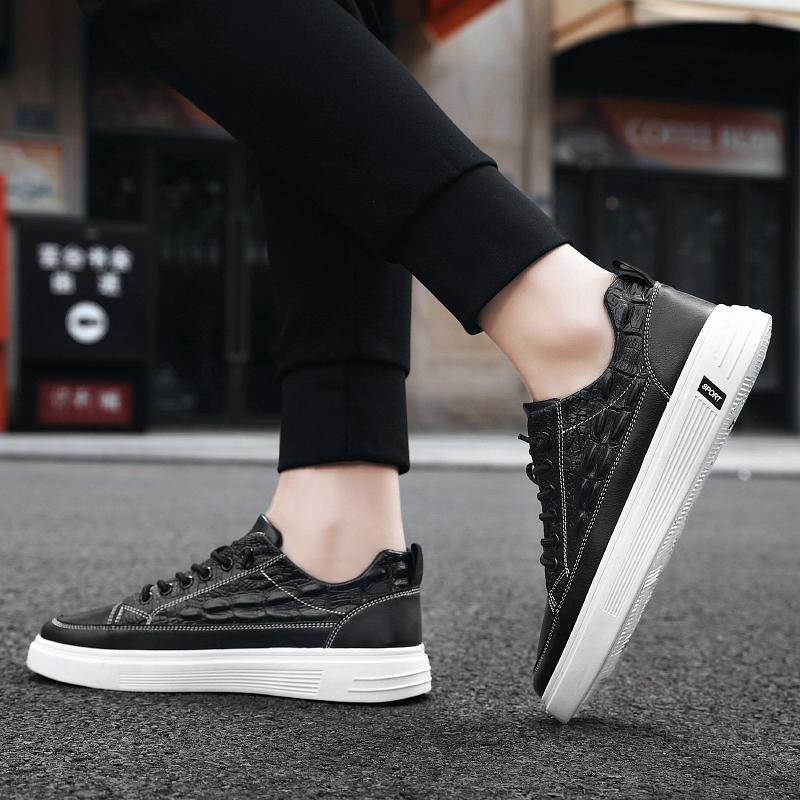 Мужские туфли новые повседневные кожаные туфли спортивные кожаные маленькие белые туфли — фото 5