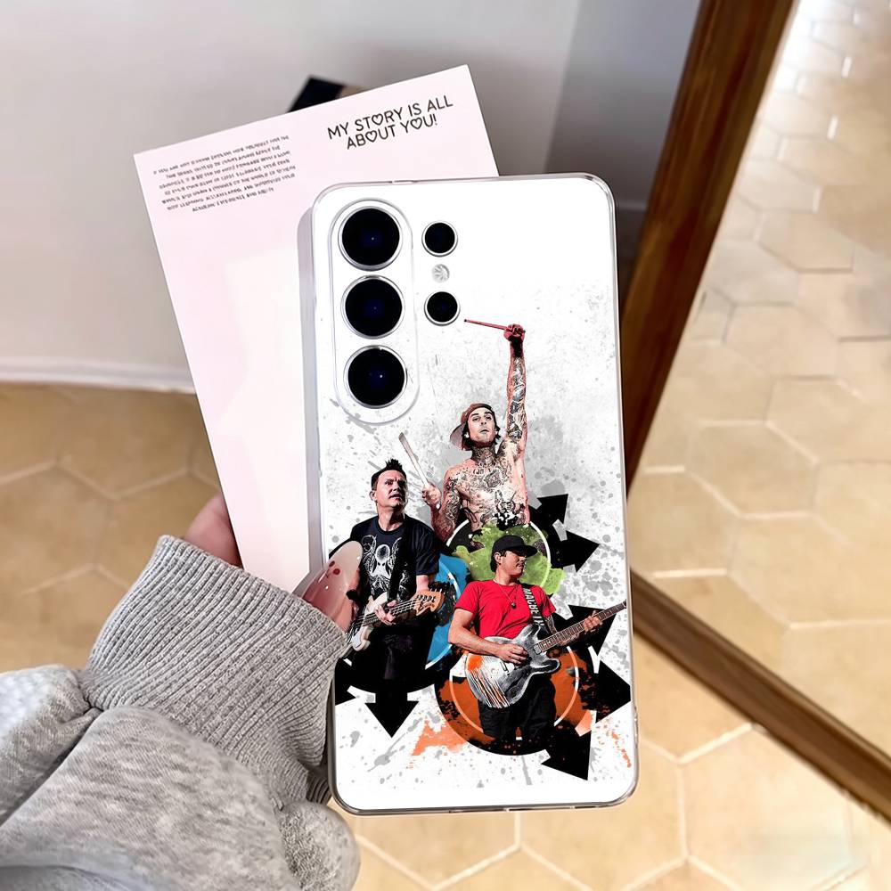 Punk B-Blink-182 Band Phone Case For Samsung S25,S24,S21,S22,S23,S30,Ultra,S20,Plus,Fe,Note,10,9,5G Transparent Cover