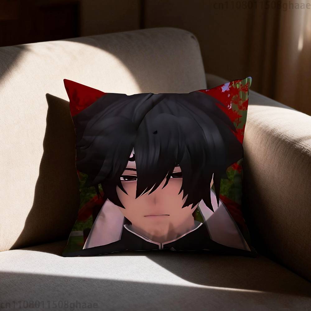 Yandere Simulator Pillow Case Antidustmite Pillowcase Invisible Zipper Silky Short Plush Sofa Cushion Cover
