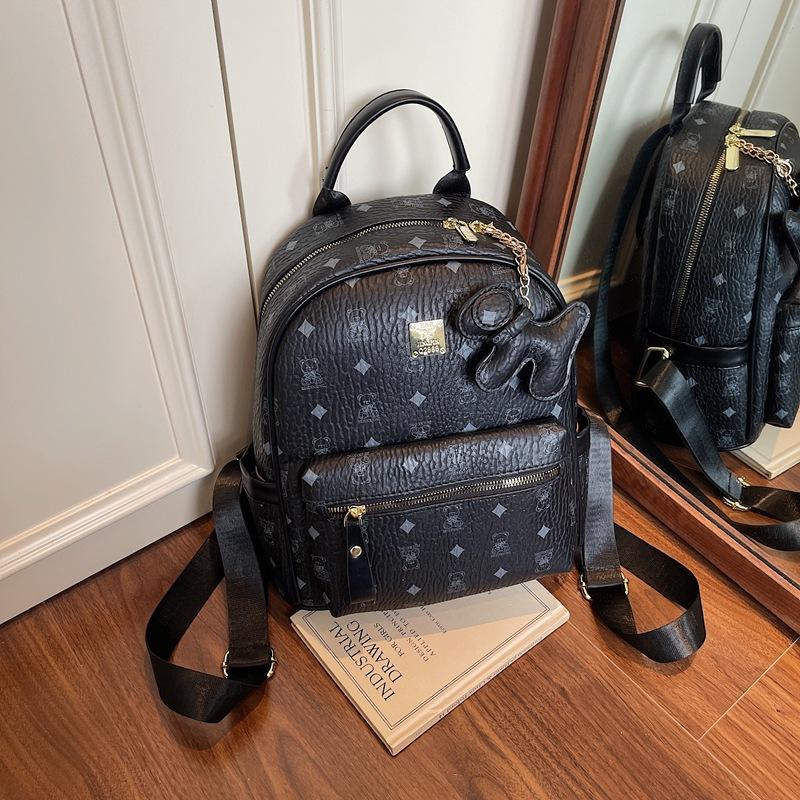 2025 New Large-capacity Backpack Female Cartoon Cute Bear Lady Backpack Korean Version Foreign-style Printed Backpack Tide