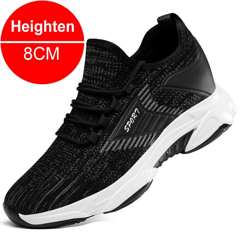 Fashion COZOK Man's Fashion Sneakers New Men Elevator Shoes Height Increase Shoes For Man Casual Insole 8cm Heels Moccasins Taller Male