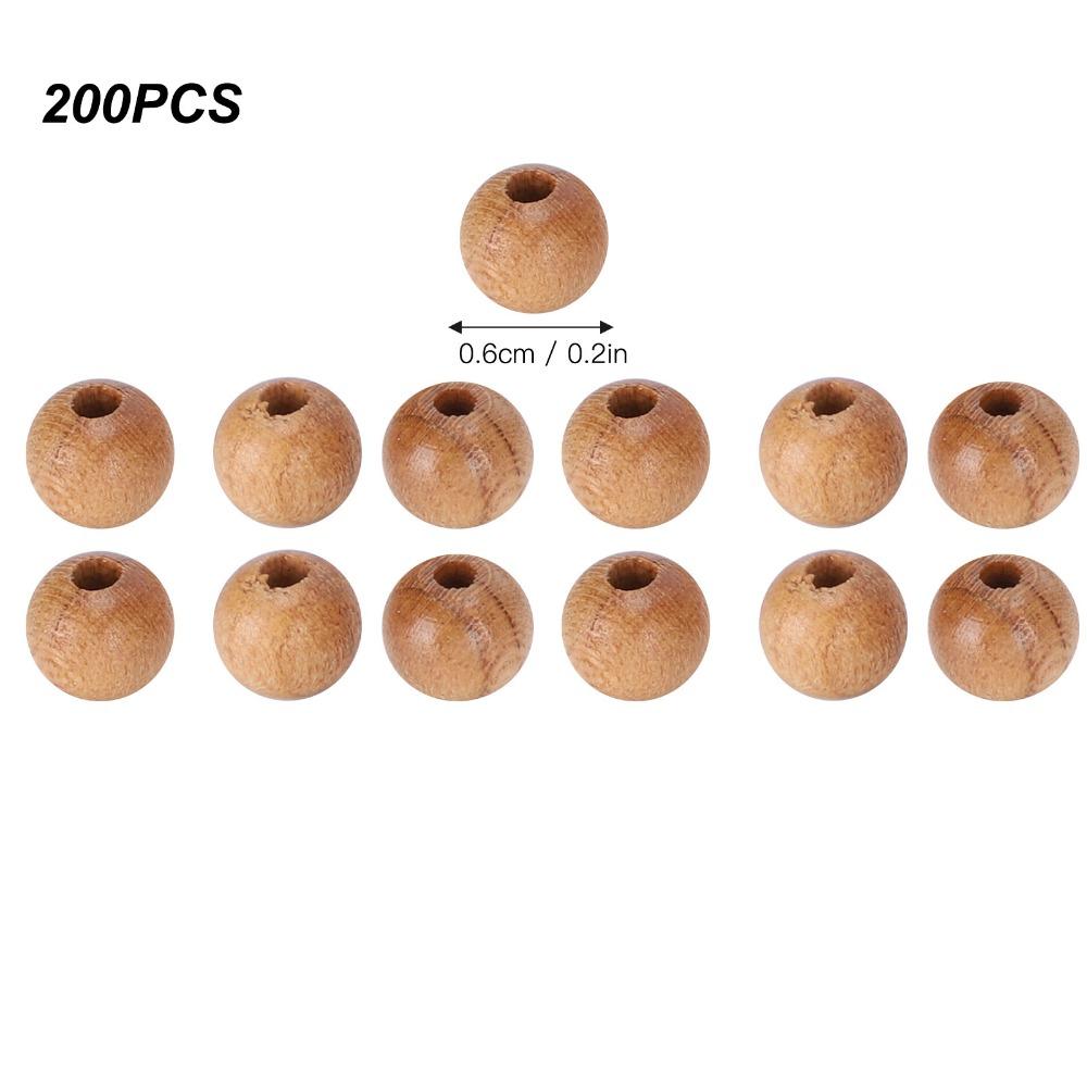 200pcs Polished Finish Wooden Beads Round Craft Beads Beads Peach Wood Beads DIY Crafts