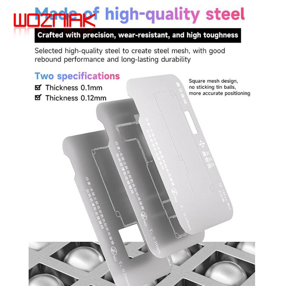 Xinzhizao 26 IN 1 Middle Frame Reballing Stencil Plant Tin Platform for Iphone X 11 12 13 14 15 16PM Motherboard Soldering Tools