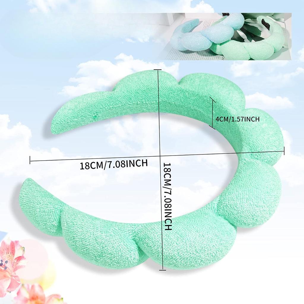 Gąbkowe opaski na głowę dla kobiet dziewcząt puszysta opaska do włosów do makijażu bąbelkowa frotte Co Spa retro opaska do włosów damskie akcesoria do włosów nakrycie głowy