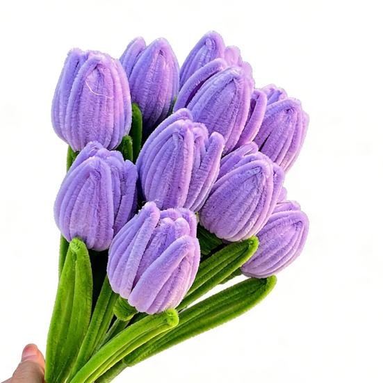 Acul de curățat pipe Finisat Flori Lalea Flori Artificiale Handmade Meșteșug Cadouri pentru Femei Mamă Soție