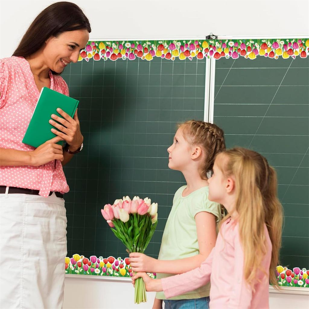 Bulletin Border Trimmer Poster Board Decors Bulletin Board Trim Flower Bulletin Board Border Scalloped Border Sticker