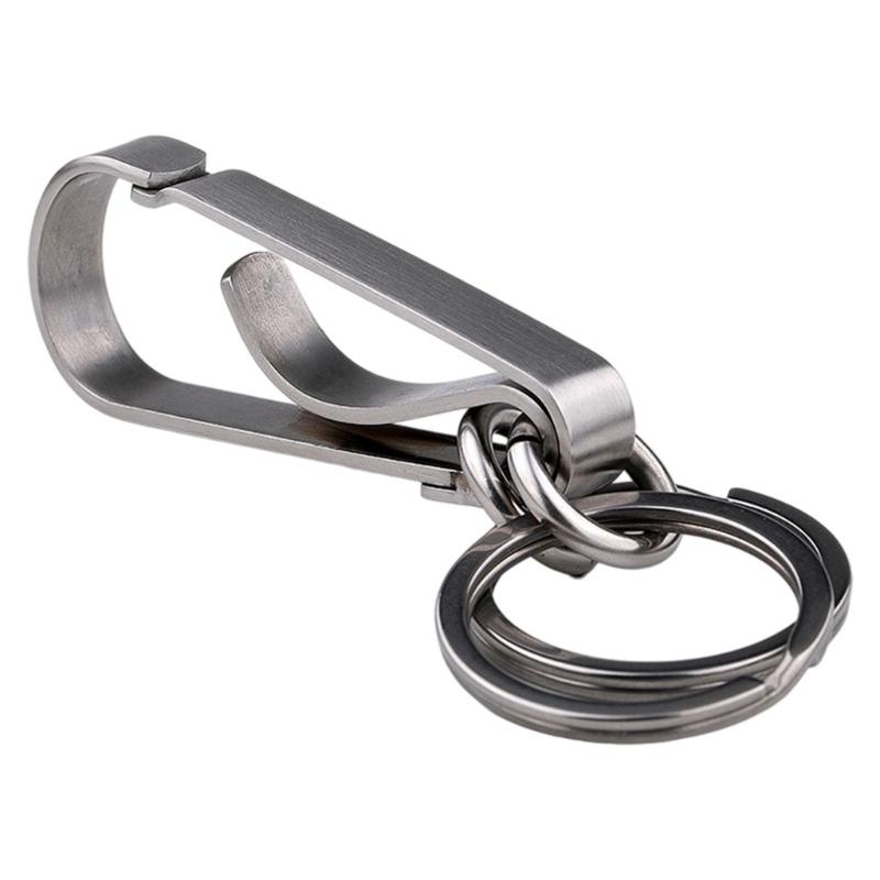 Stainless Steel Keychain Portable Rustproof Double Rings Designs for Traveler and Professionals
