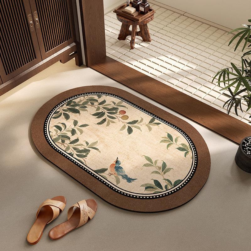 Toilet Absorbent Floor Mat Bathroom Door Absorbent Anti Slip Foot Mat Toilet Carpet