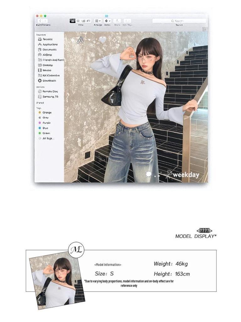 Women's 2025 Autumn Trend: Loose Wide-Leg Scimitar Jeans with a Wrinkled Design