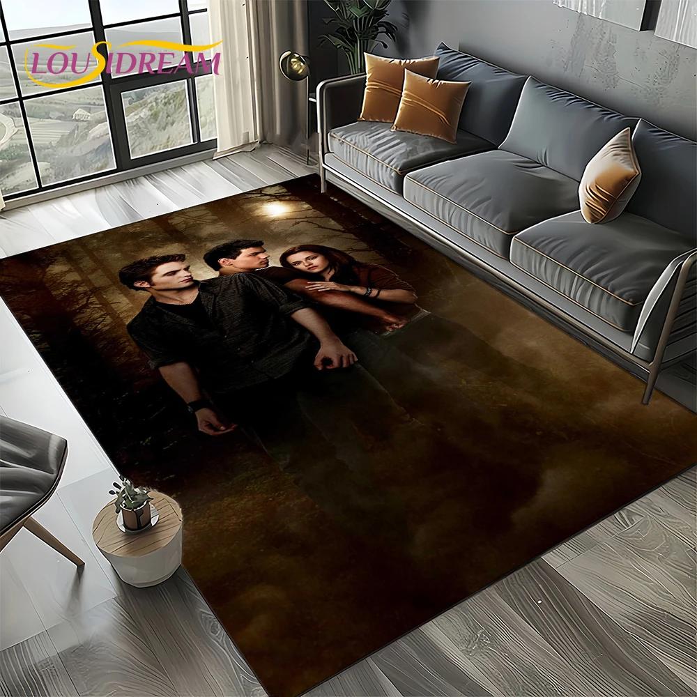 Twilight Saga Serie Edward Bella Film Teppich für Wohnzimmer Schlafzimmer Zuhause Sofa Dekoration, Kinder Teppich Rutschfeste Bodenmatte