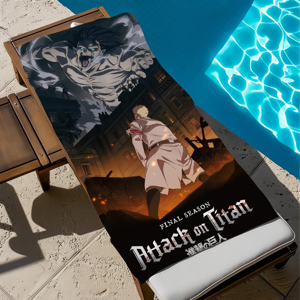 A-attack On Anime T-titan Towel Beach Quick Dry Soft Pool Towels Gift for Travel Gym Shower Camping Sports