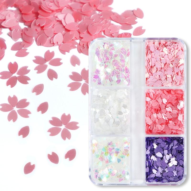 Nail Art Glitter 3D Nail Sequins Glitter Cherry Blossom Petal Flower Flakes Nail Supplies Decoration DIY Accessories