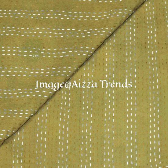 Aizza Trends Handmade Pure Cotton  Printed Kantha Quilt  - Traditional Look Bed Spread Kantha Gudri - Vintage Hand Stitch Gudri