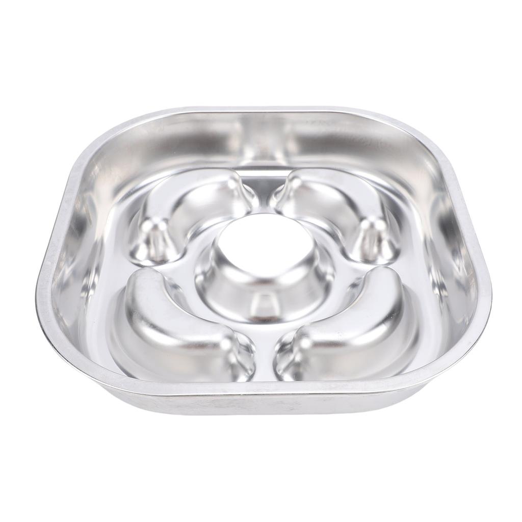 Pet Slow Feeder 304 Stainless Steel Dog Cat Food Bowl Non Slip Prevent Overflow Tipping Metal Pet Food Bowl