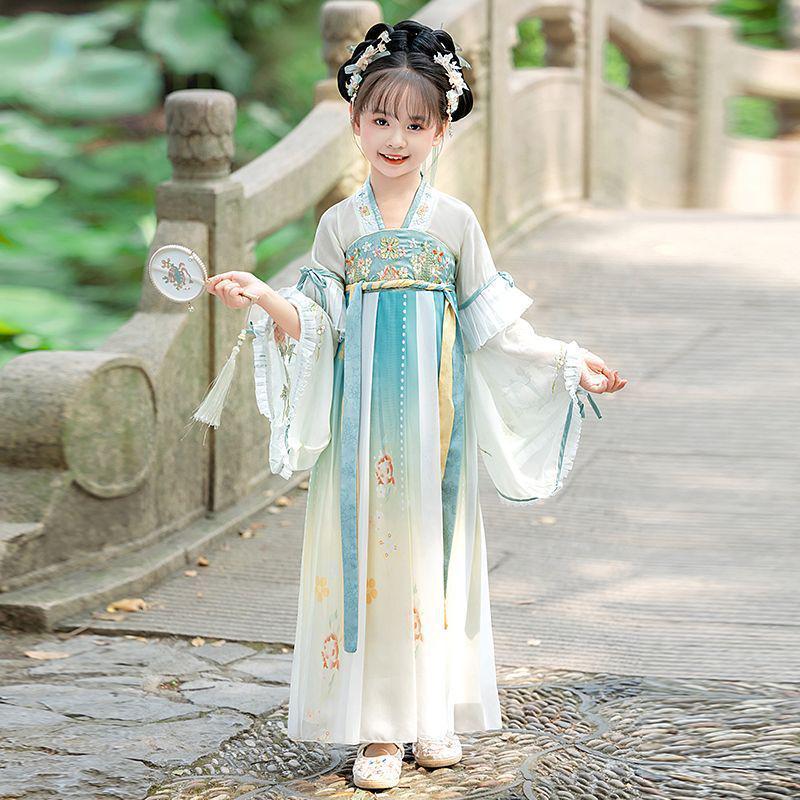2025 Hanfu & Tang Suit: National Style Long-Sleeved Fairy Costume for Kids - Spring/Autumn Collection
