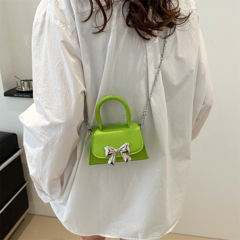 Stylish 2024 Fashion Shoulder Crossbody Bag Bowknot Cute Candy Color Handbag