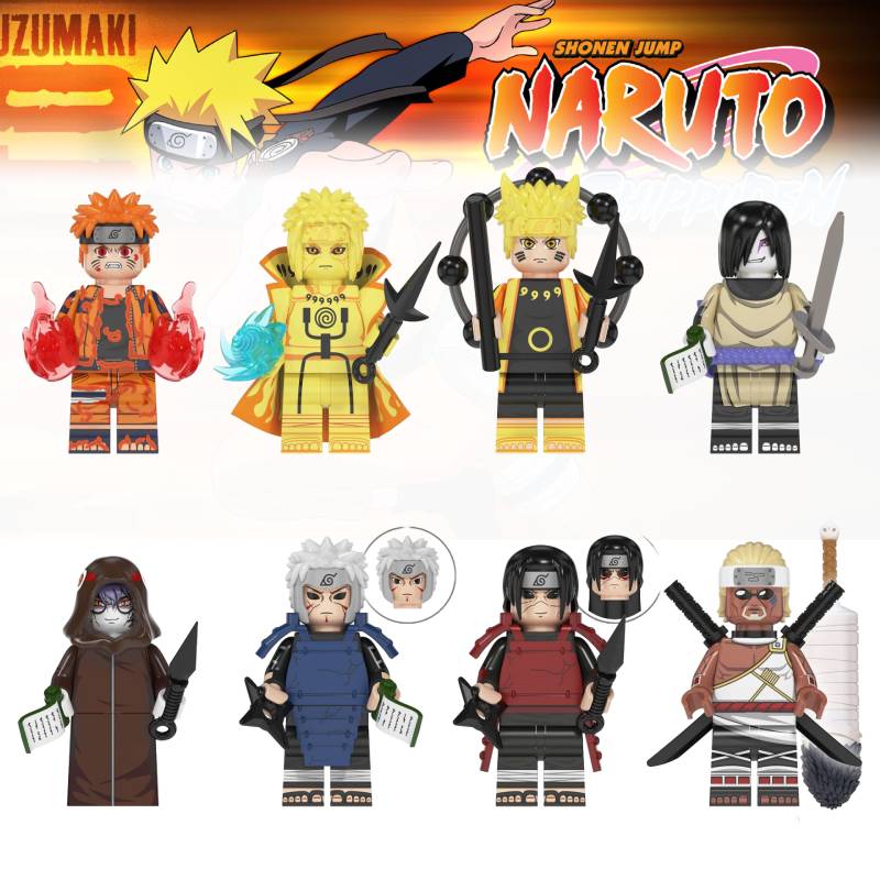 Naruto Building 8pcs Block Set Minifigure Model Diy Puzzle Toys Kids Fans Gifts