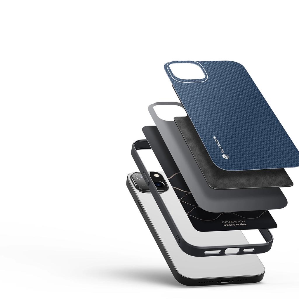 Dux Ducis Fino Case Cover Covered With Nylon Material Iphone 14 Plus Blue
