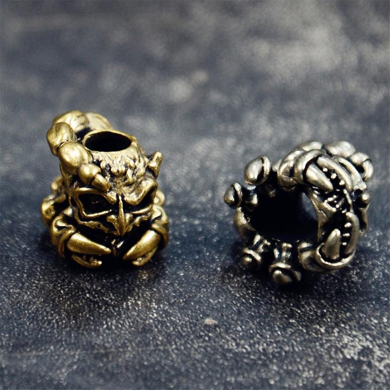Decorative Pendant Bead with an Ornate Sculpted Scorpion Design and Pass-Through Opening for Custom Lanyard Projects