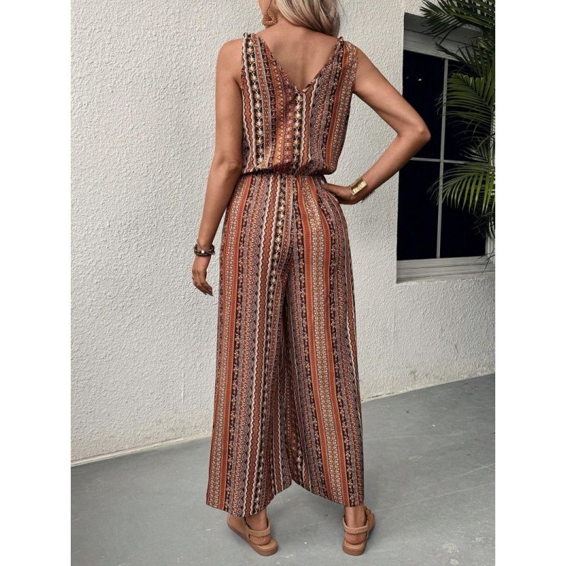 Summer Autumn Women Jumpsuit Ladies Clothes Sling Elastic Waist Jumpsuit