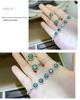 Luxury Green Moissanite Four-Piece Set: Ring, Pendant, Earrings, Bracelet in Classic Fashion