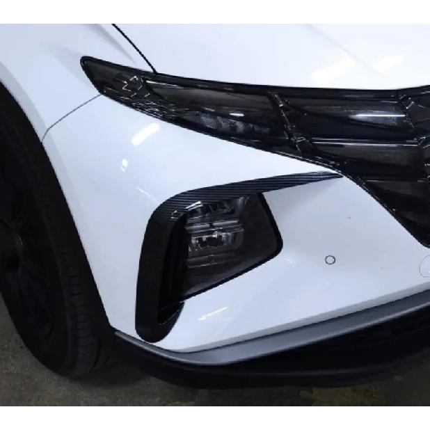 For Hyundai Tucson NX4 Front Foglight Trim Bumper Grills Outlet Vent Cover Sticker Strips Car Styling Accessories