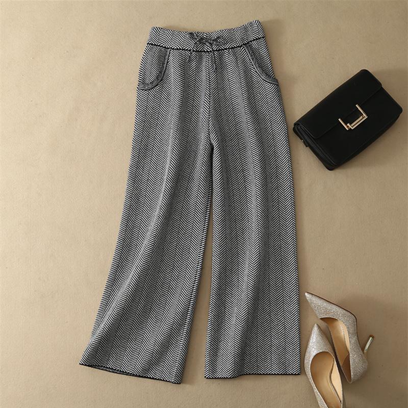 

Осенне-зимние модные брюки женские мягкие вощеные удобные кашемировые верблюжьи брюки женские чисто трикотажные широкие брюки повседневные свободные XL темно серый