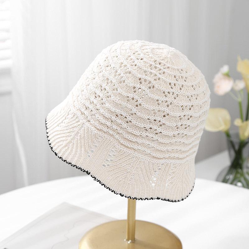 

Bucket Hat Women Spring Summer Hats For Women Knitted Hollow Sunshade Sun Hat Fashion Cap Female Casual 56-58cm