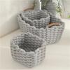 Cotton Rope Woven Storage Basket with Handle Sundries Cosmetic Storage Box Toys Snack Desktop Makeup Organizer Cotton Baskets