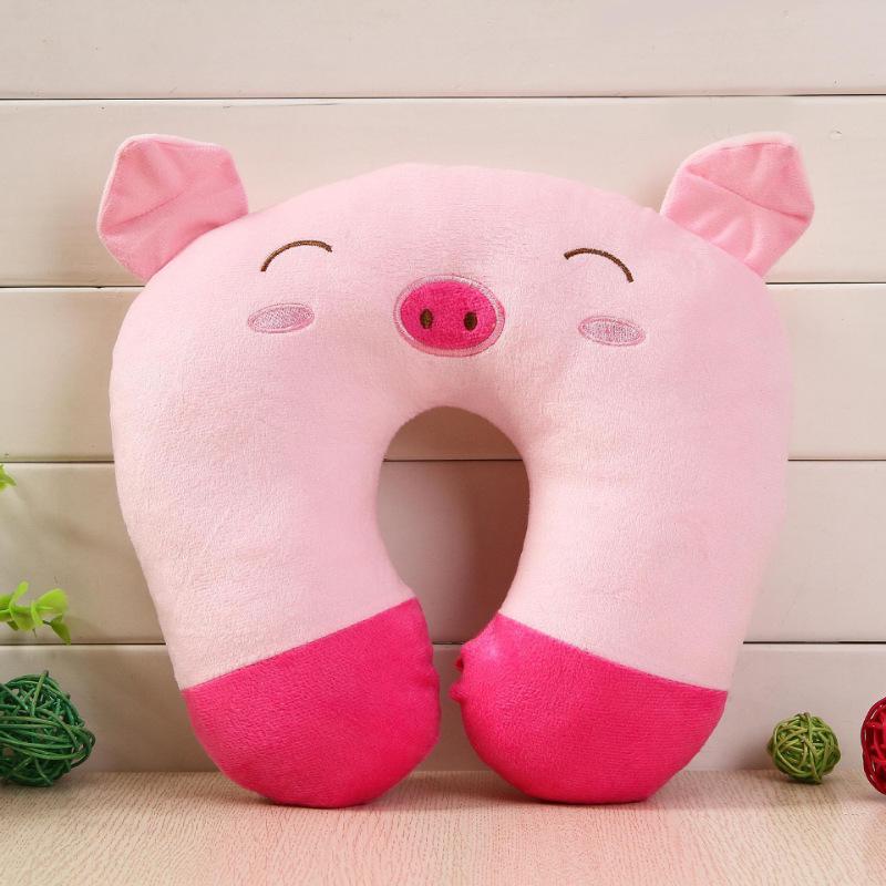 Cute Cartoon Neck Pillow for Travel - U-Shaped Cervical Support for Airplane & Train Nap