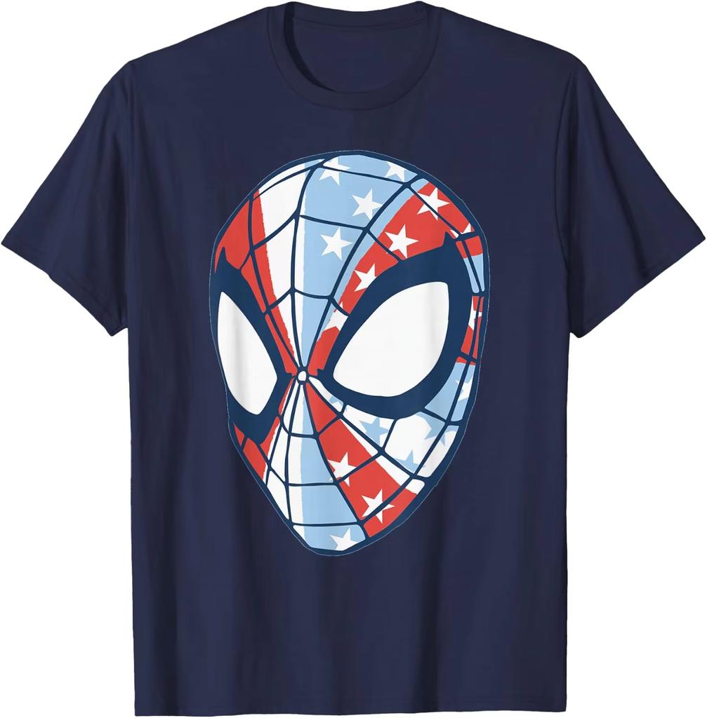 Unisex Crew Neck Streetwear T-Shirt With Vintage Classic Spider-Man Movie Character Print, Must-Have For Fans T-Shirt