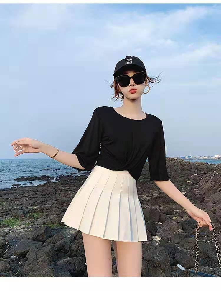 2024 Women's High Waist JK College Style A-Line Pleated Skirt for Spring/Summer