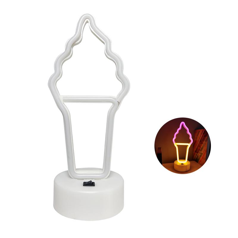 

Неоновые вывески в форме мороженого с основанием, светодиодная подсветка, атмосферное освещение для стены, ночник для дня рождения, вечеринки, комнаты для киберспорта, декор