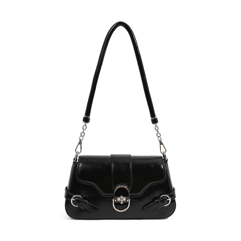 

Women s Bag Hardware Lock Work Clothing Crossbody Underarm Bag Black(Gift Bag)