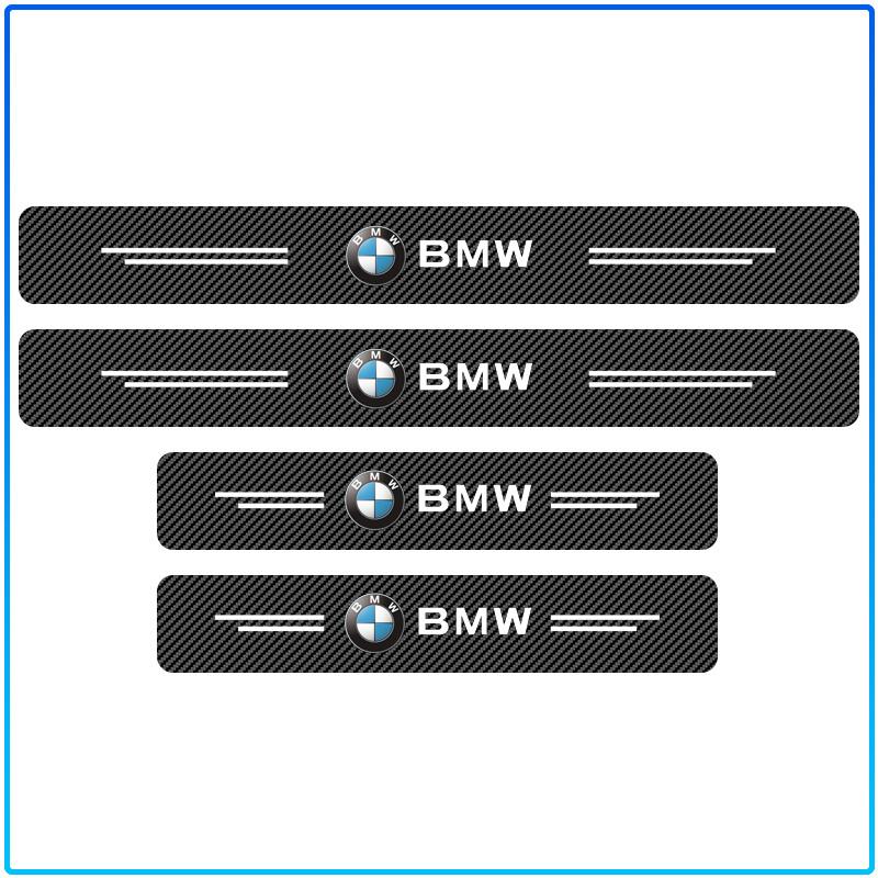 For BMW E34 E46 E39 E38 E90 E60 E36 F30 F30 F10 E92 E38 E91 G30 G38 M3 M5 4Pcs Carbon Fiber Car Door Sill Protection Sticker Anti-scratch Refit