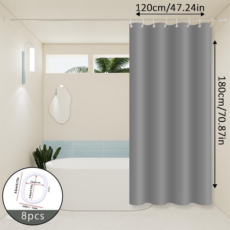 High-End Pure Gray Shower Curtain, Elegant Single-Color Design, Peva Bathroom Curtain, Simple and Durable, Suitable for Shower Partitions