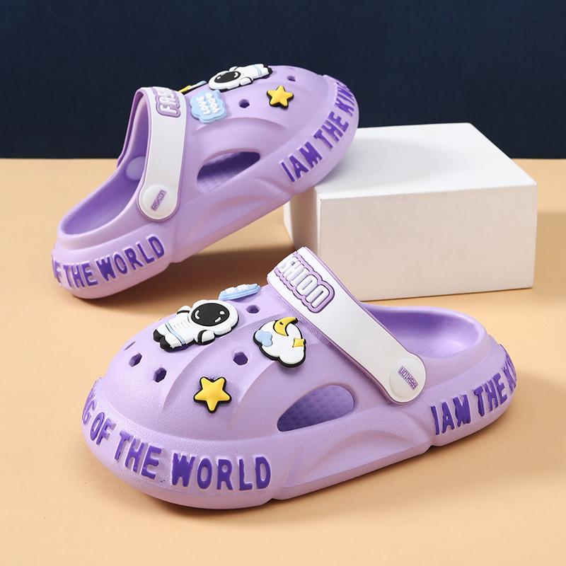 

Stylish And Comfortable Childrens Eva Beach Slippers With Creative Elements Cartoon Purple Star,35