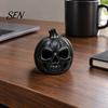 Hollowed Resin Figurine 3D Printed Pumpkin Skull Figurine, Blank DIY Paint Halloween Unique Lighting Props Statue, Desktop Ornament for Party