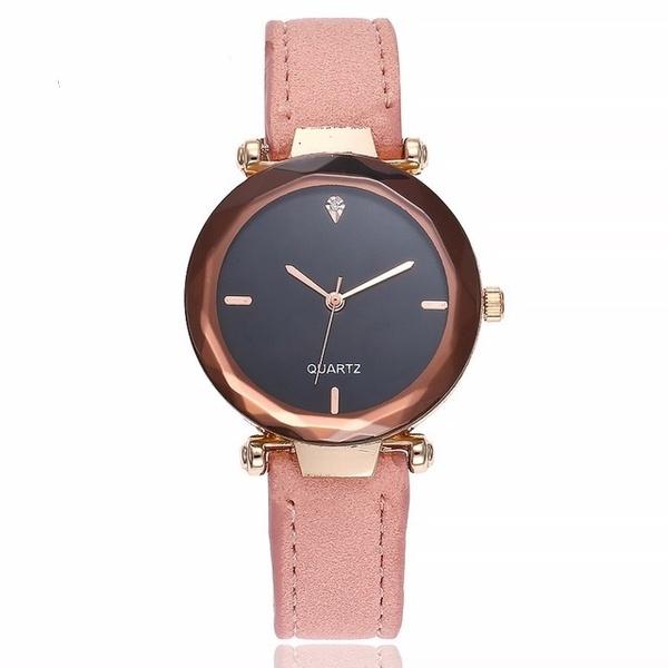 

Женские модные часы аналоговые кварцевые женские наручные часы простые кожаные повседневные часы розовый