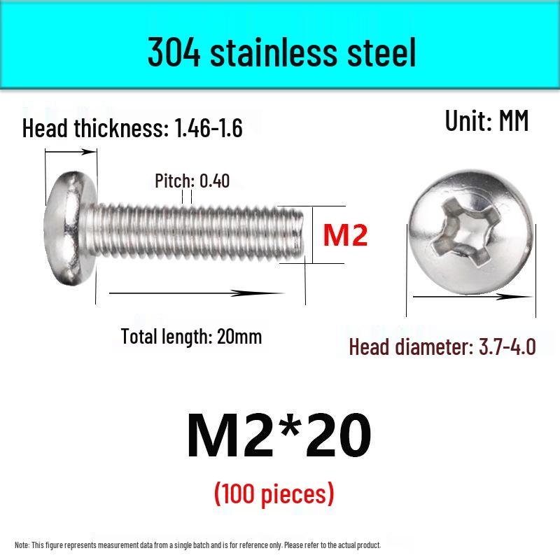 In-Stock 304 Stainless Steel Phillips Pan Head Machine Screw GB818